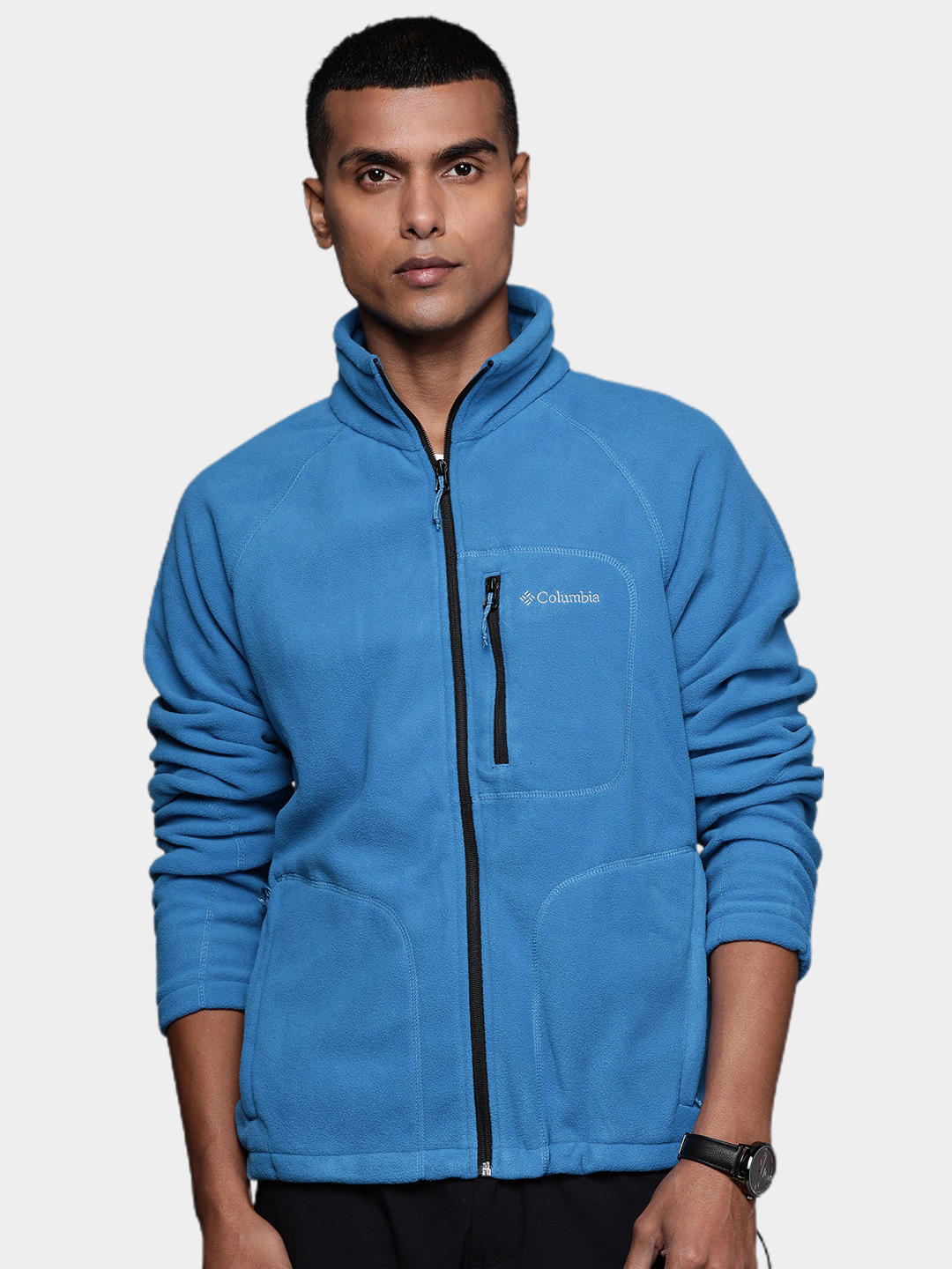 Columbia Men Blue Fast Trek II Full Zip Fleece Jacket