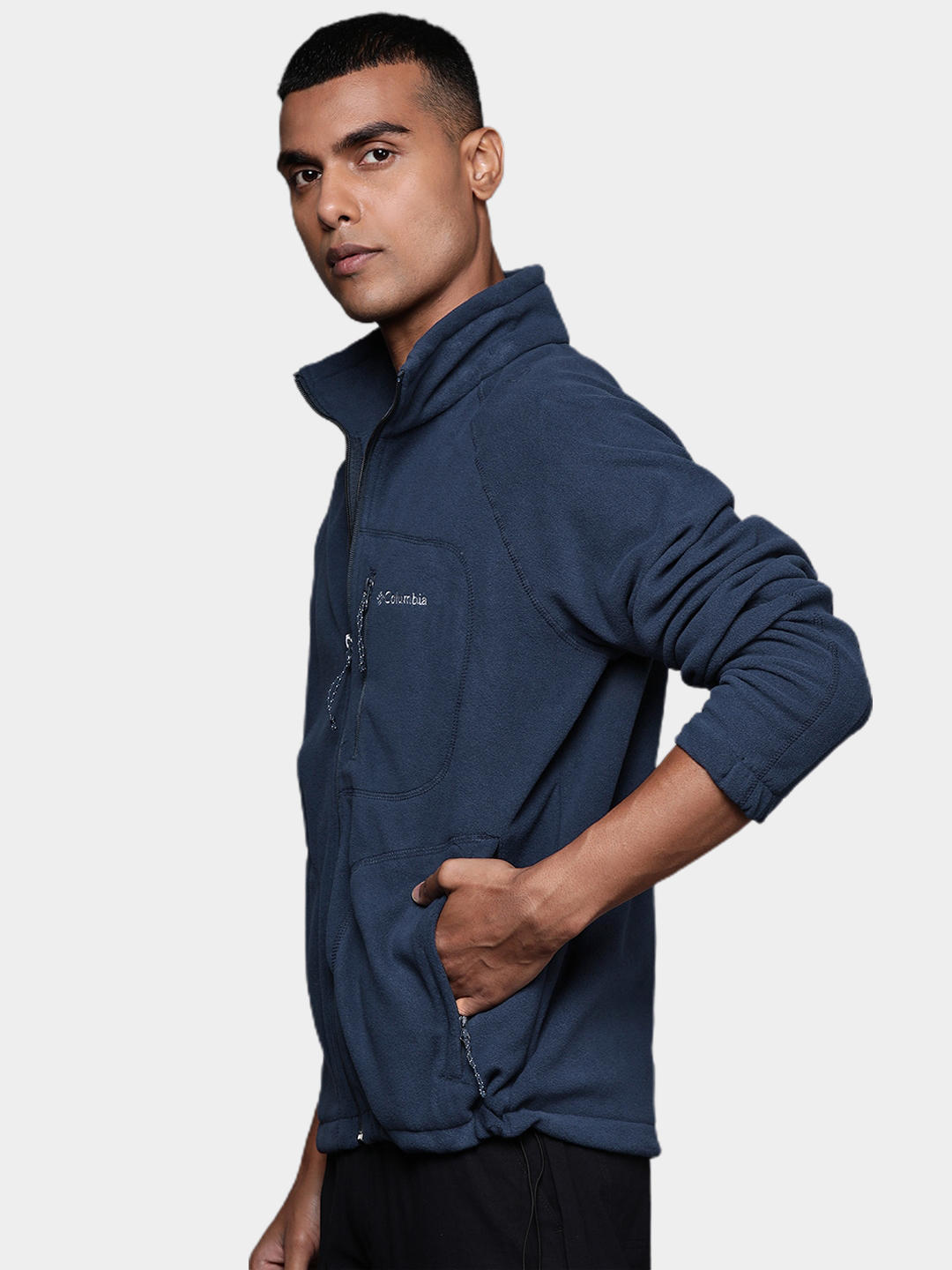 Columbia Men Navy Blue Fast Trek II Full Zip Fleece Jacket