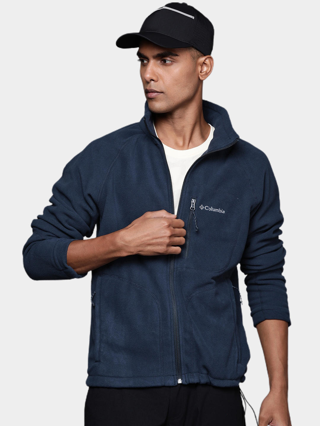 Columbia Men Navy Blue Fast Trek II Full Zip Fleece Jacket