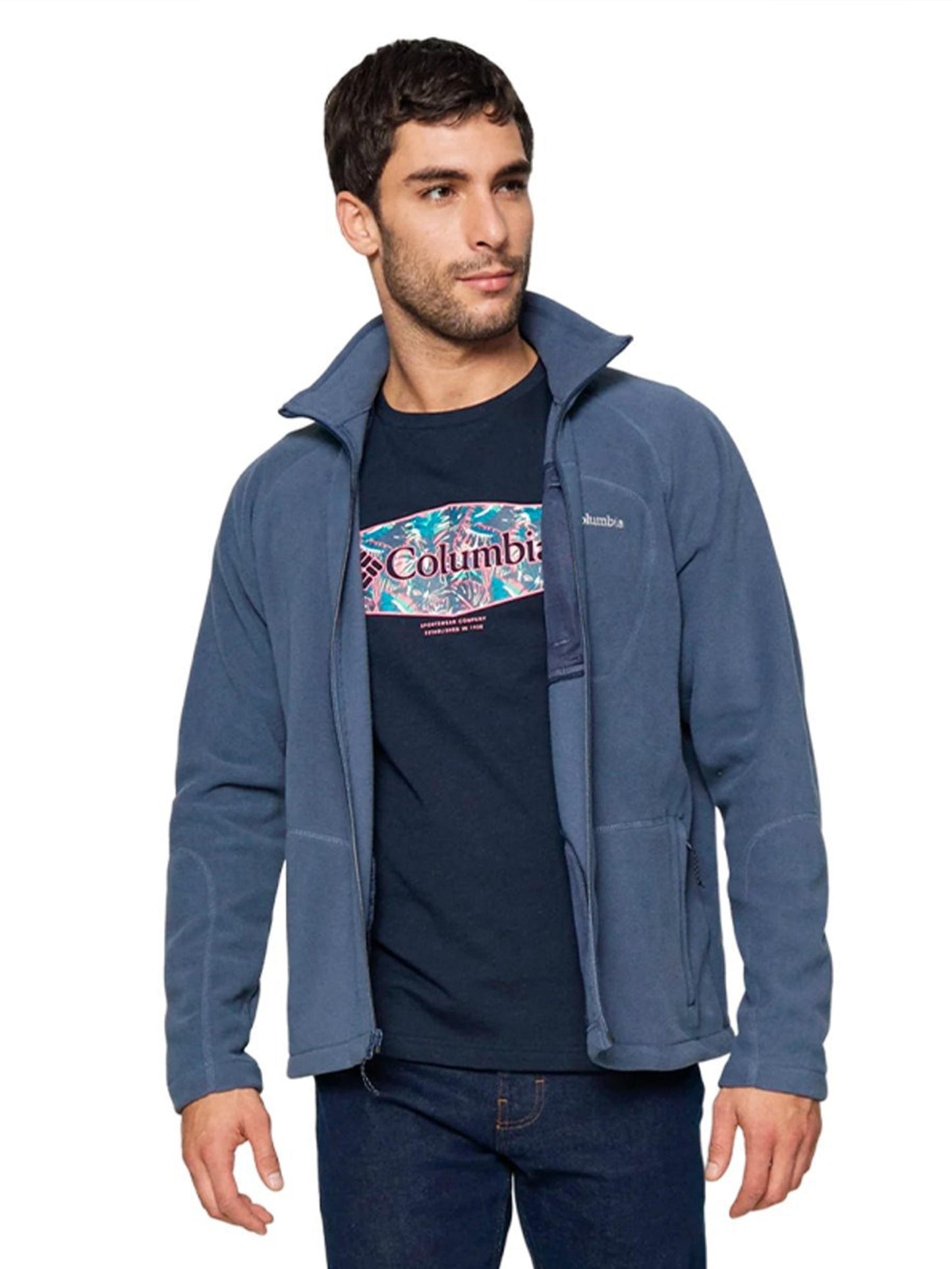 Columbia Mens Navy Blue Fast Trek II Full Zip Fleece Jacket