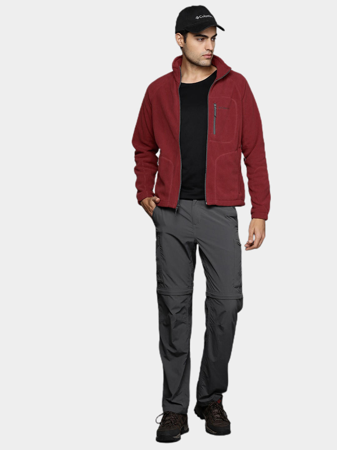 Columbia Men Red Fast Trek II Full Zip Fleece Jacket