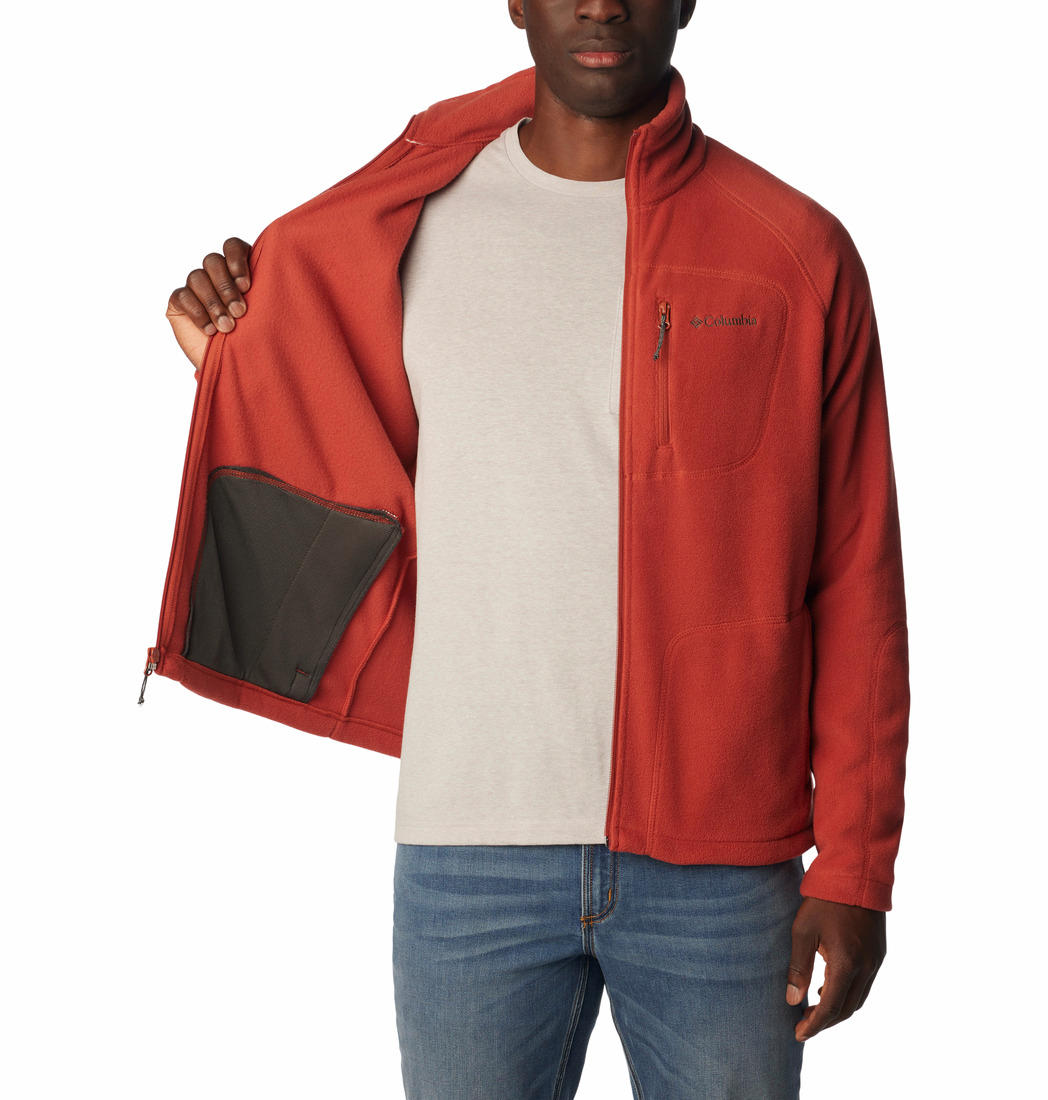 Columbia Men Orange Fast Trek II Full Zip Fleece Jacket