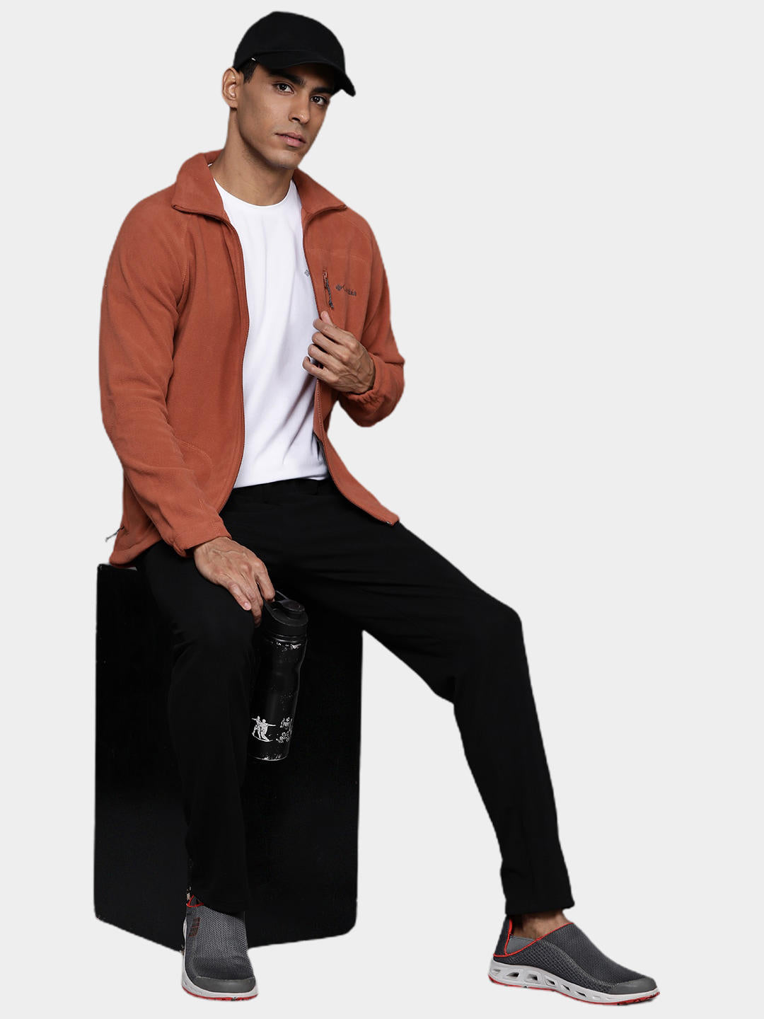 Columbia Men Orange Fast Trek II Full Zip Fleece Jacket