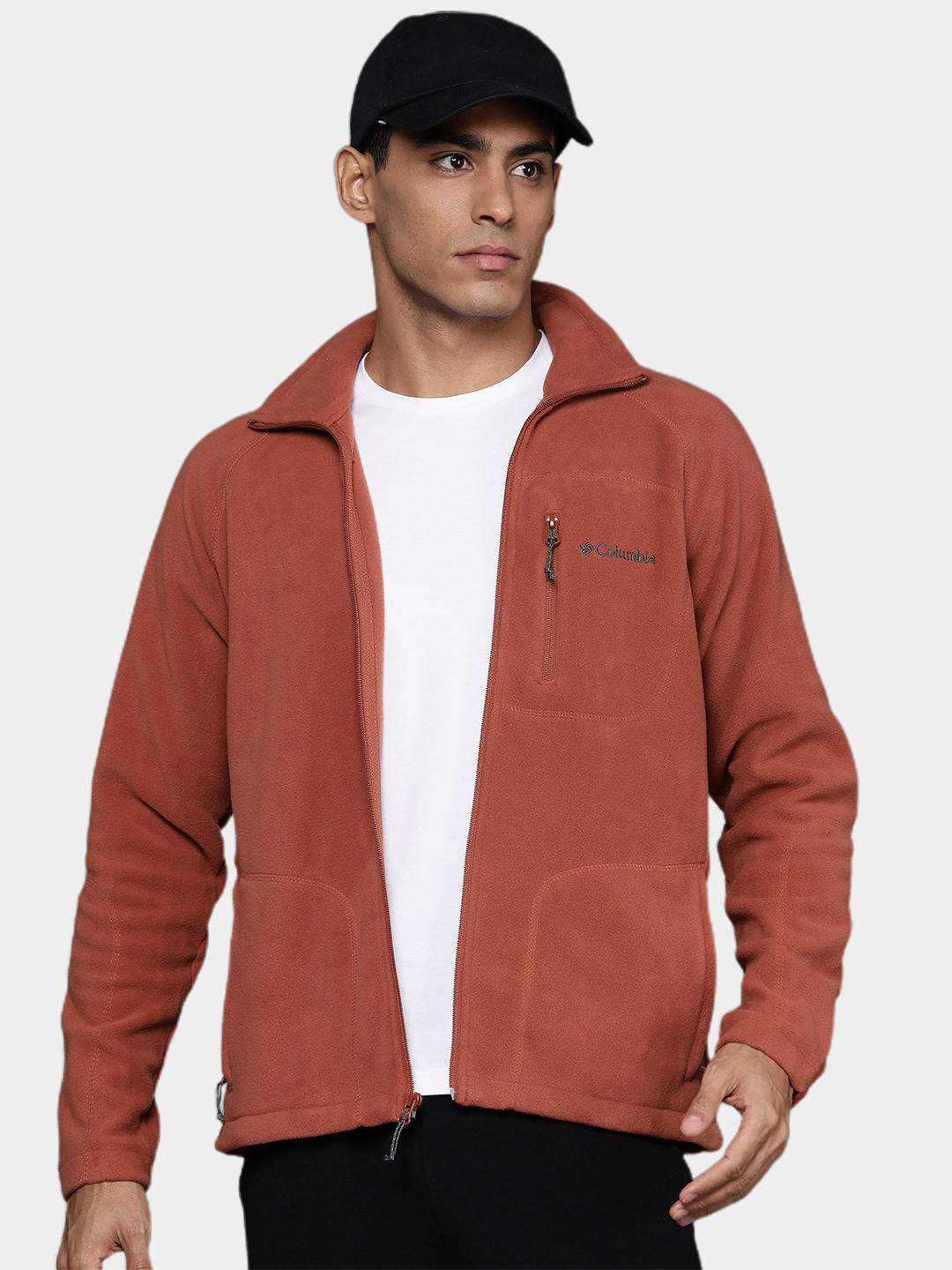 Columbia Men Orange Fast Trek II Full Zip Fleece Jacket