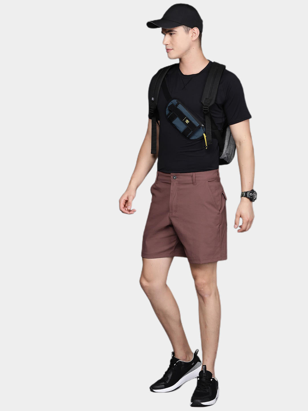 A Men Wearing Columbia Men Brown Canyon Gate Utility Short