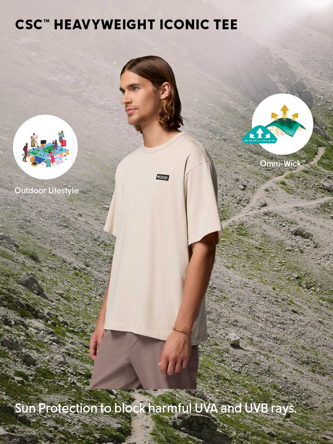 Columbia Men Beige Omni-Shade CSC Iconic Tshirt