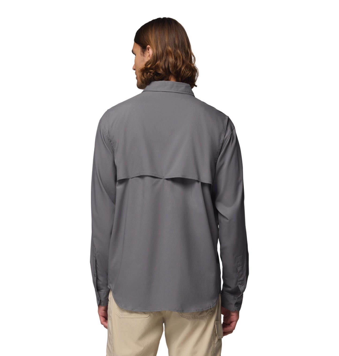 Columbia Men Grey Omni-Shade Silver Ridge Utility II Performance Shirt