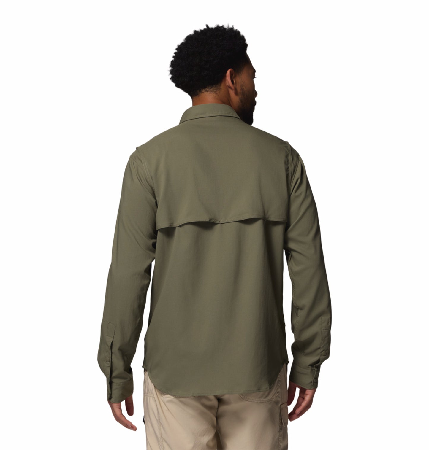 Columbia Men Olive Green Omni-Shade Silver Ridge Utility II Shirt