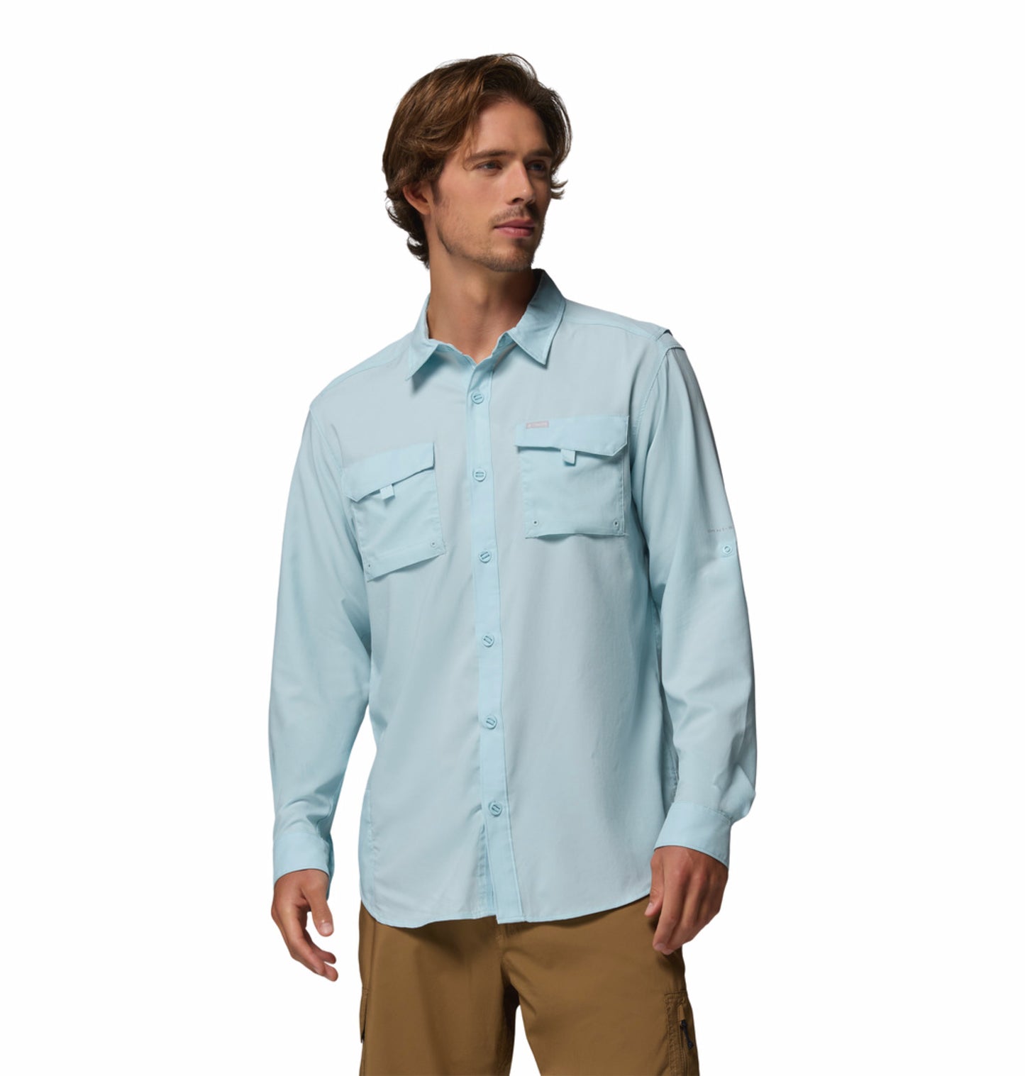 Columbia Men Blue Omni-Shade Silver Ridge Utility II Durable Shirt