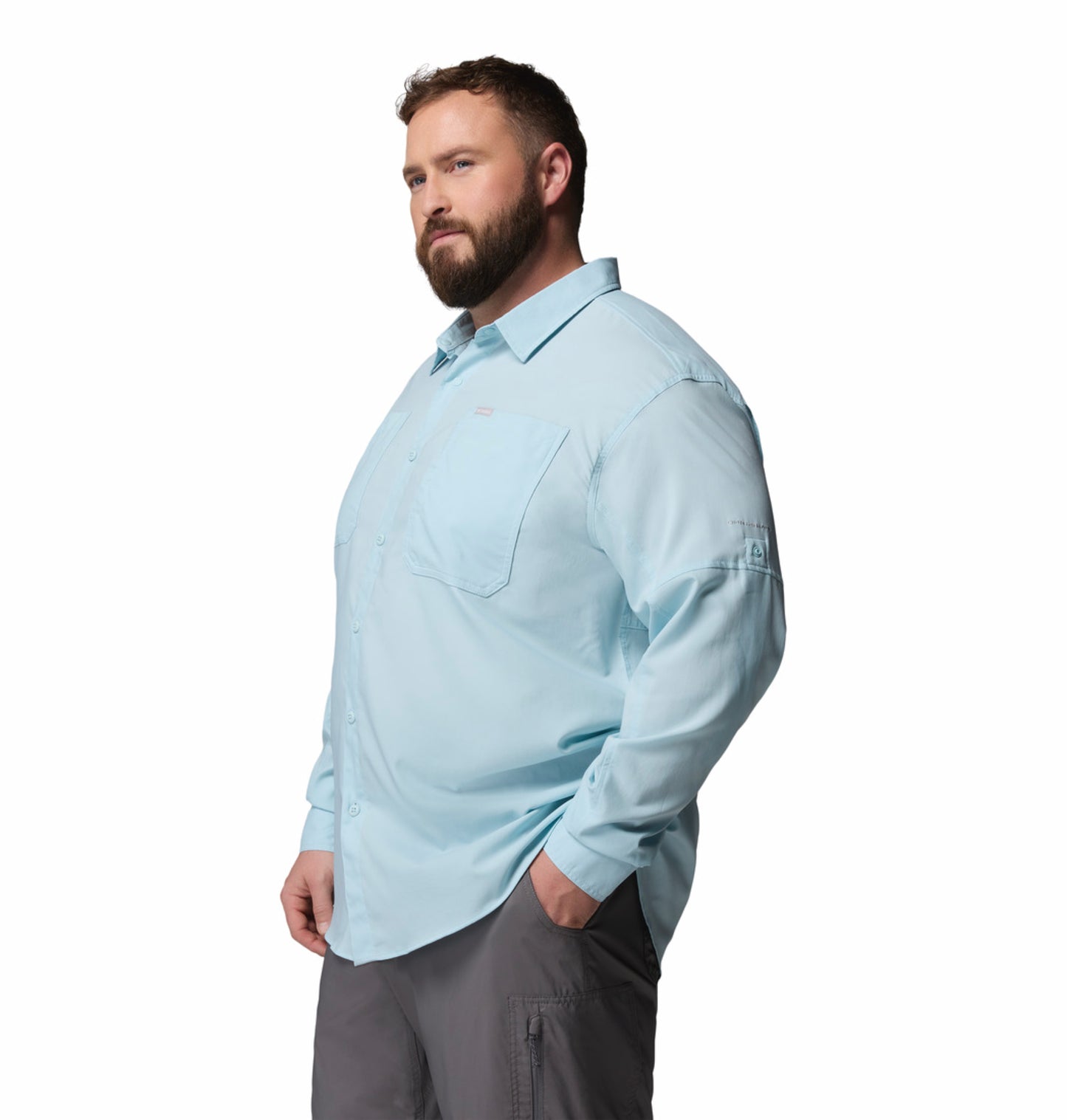Columbia Men Blue Omni-Shade Silver Ridge Utility II Durable Shirt