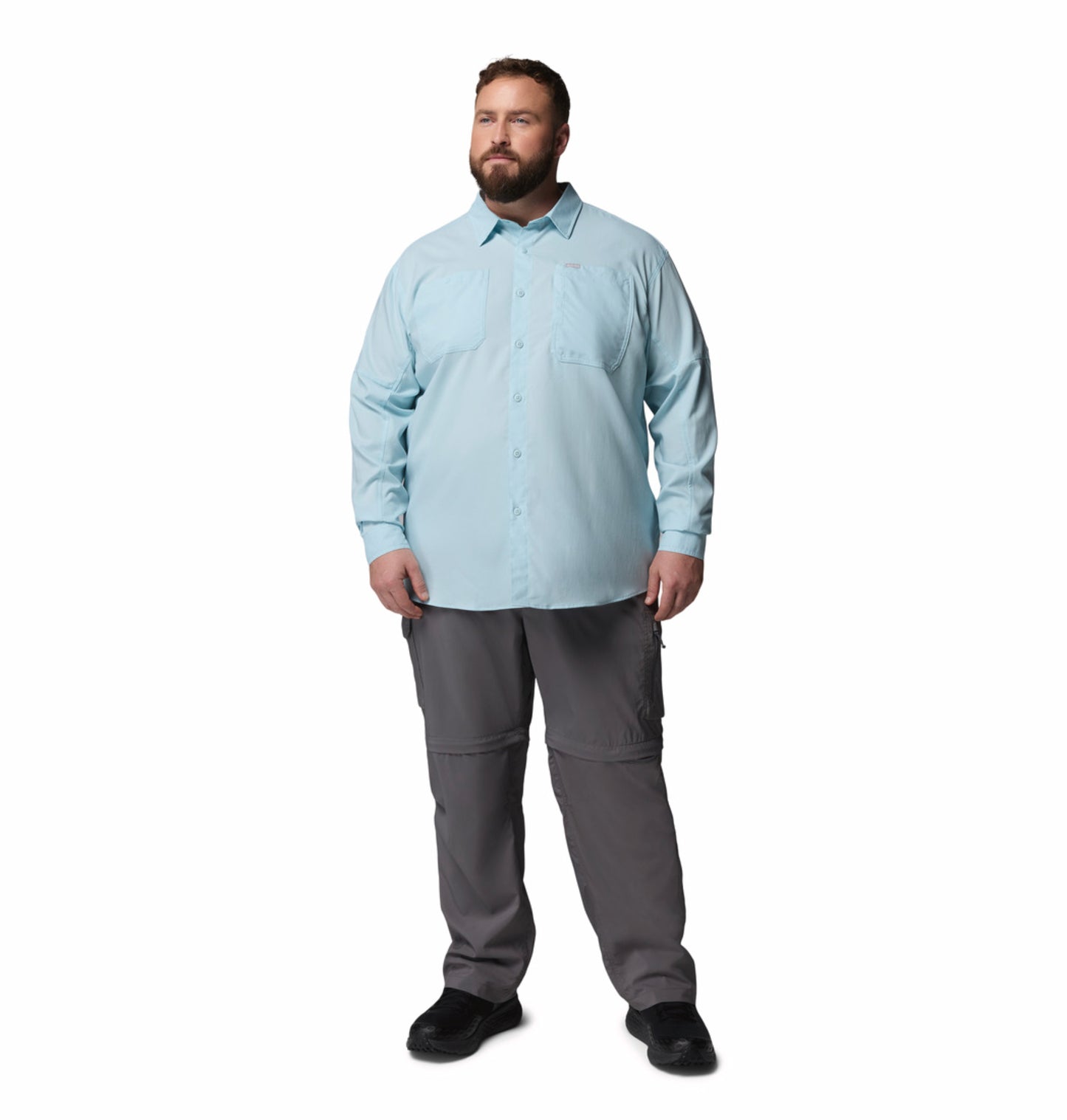 Columbia Men Blue Omni-Shade Silver Ridge Utility II Durable Shirt
