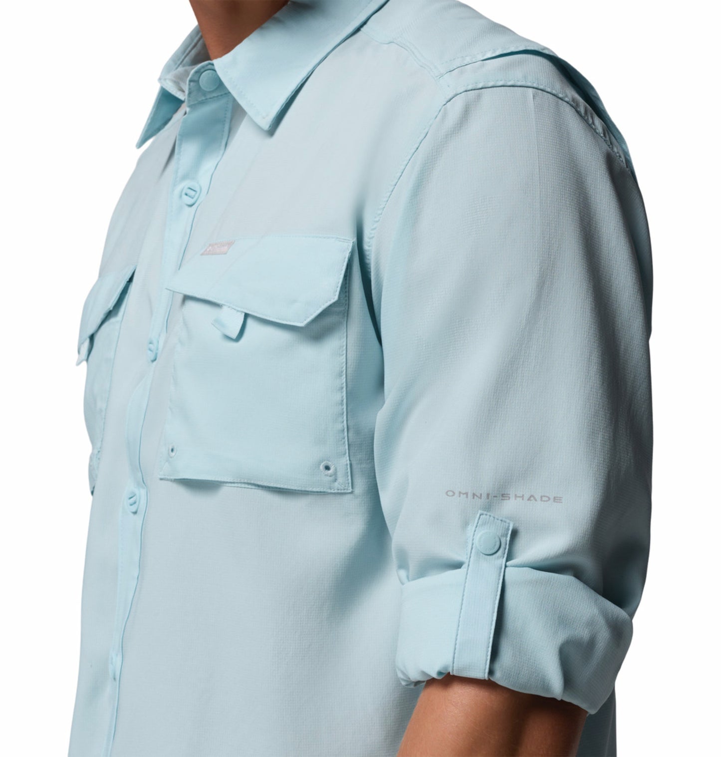 Columbia Men Blue Omni-Shade Silver Ridge Utility II Durable Shirt