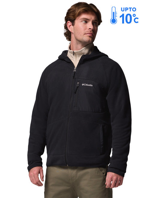 Columbia Men Black Fast Trek Overlay Fleece Jacket