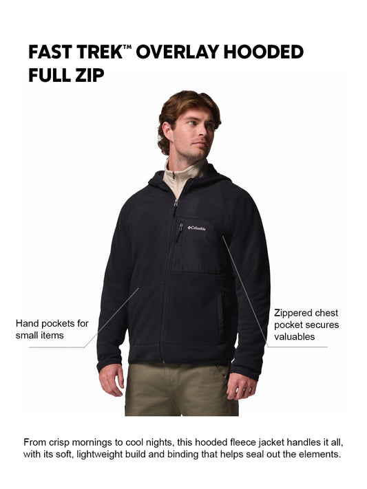 Columbia Men Black Fast Trek Overlay Fleece Jacket