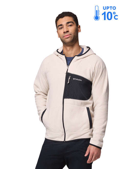 Columbia Men Beige Fast Trek Overlay Fleece Jacket