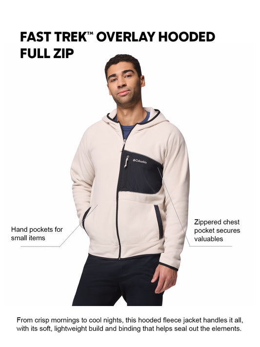 Columbia Men Beige Fast Trek Overlay Fleece Jacket