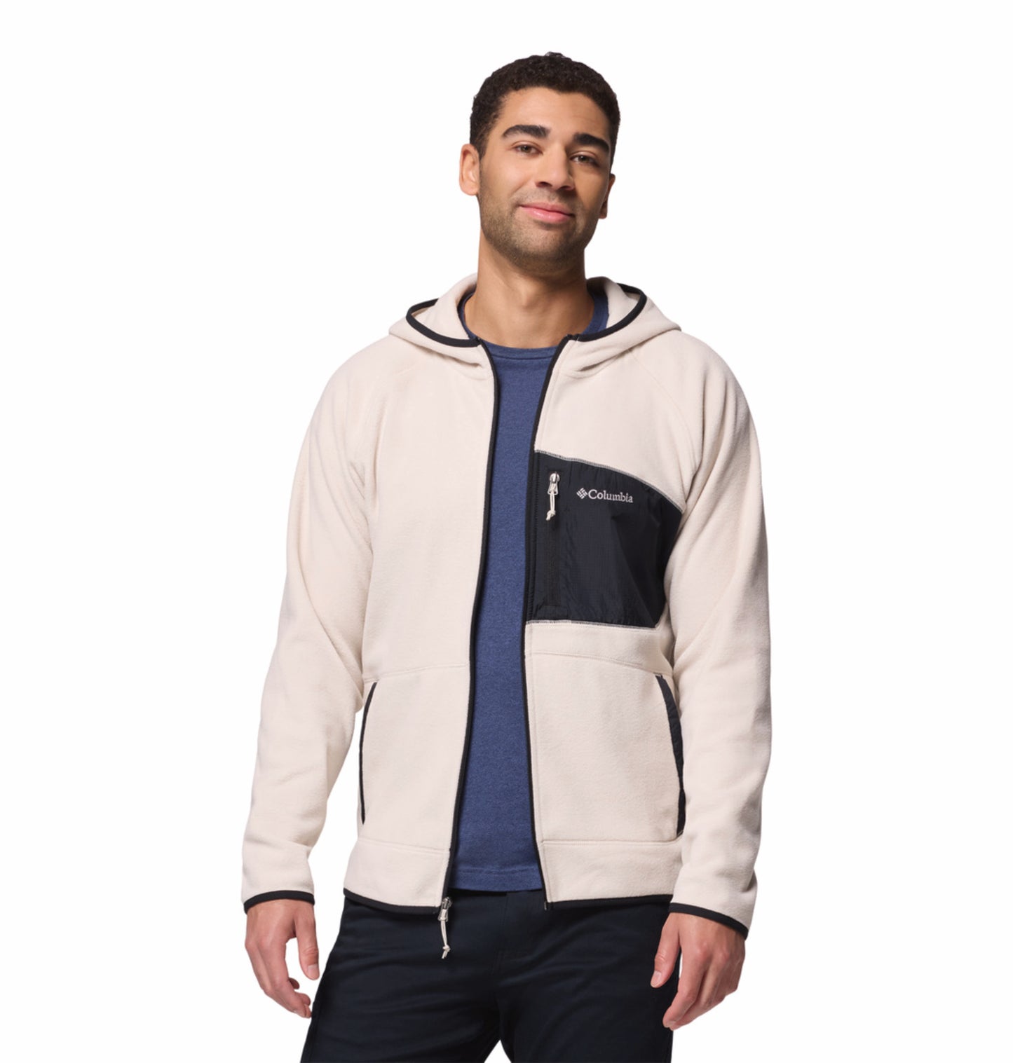 Columbia Men Beige Fast Trek Overlay Fleece Jacket
