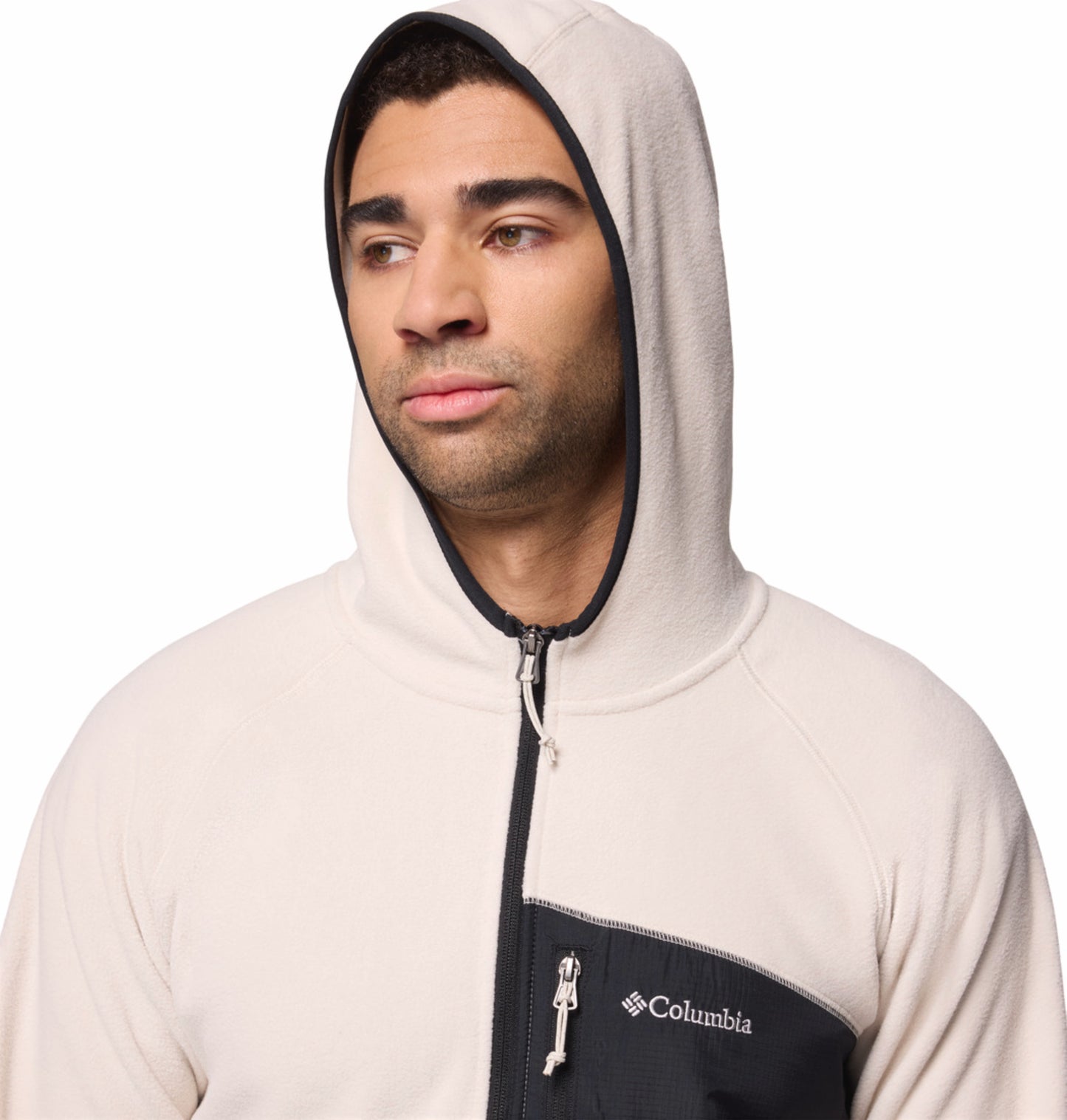 Columbia Men Beige Fast Trek Overlay Fleece Jacket