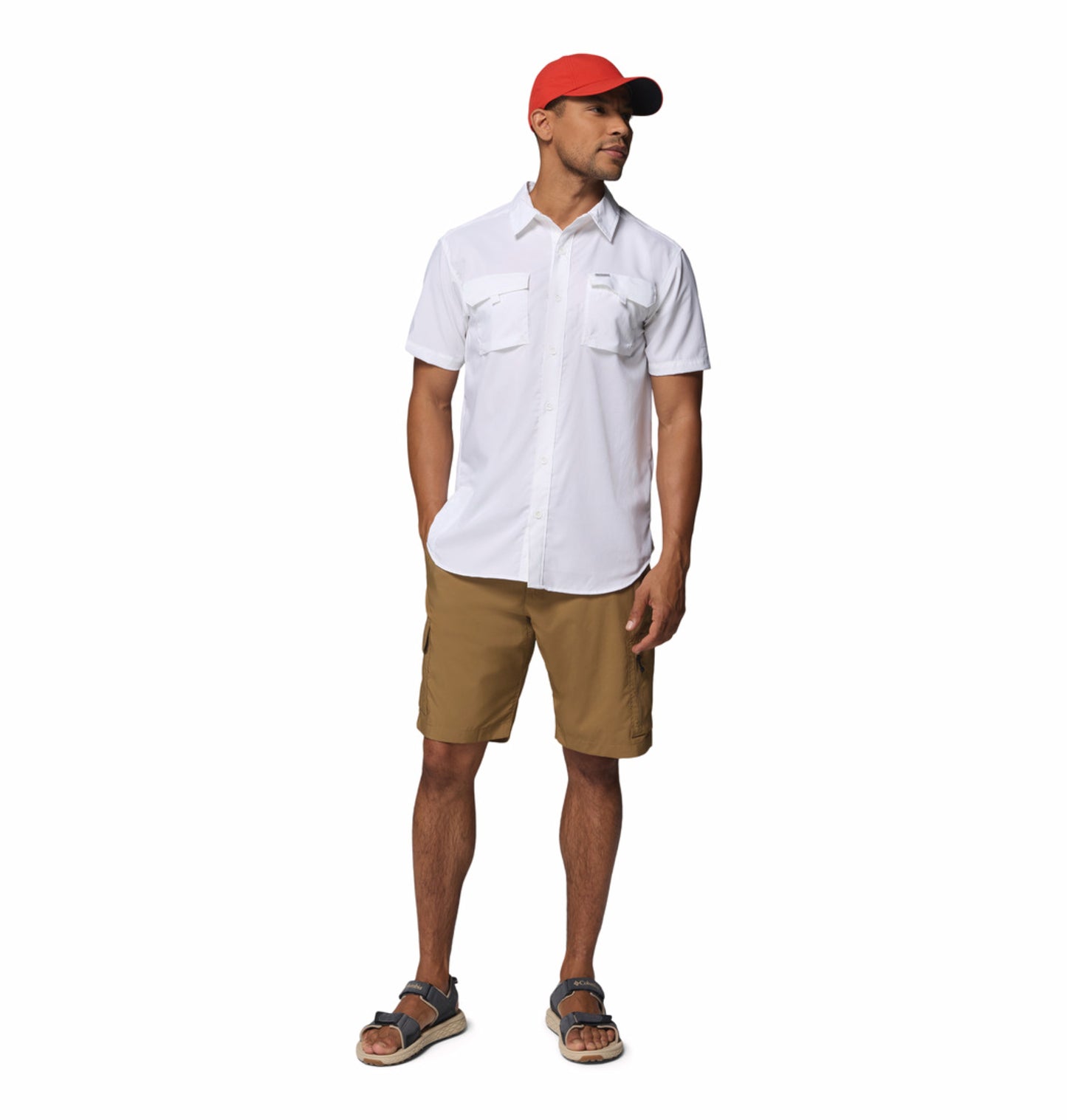 Columbia Men’s White Omni-Shade Silver Ridge II Utility Short Sleeve Shirt