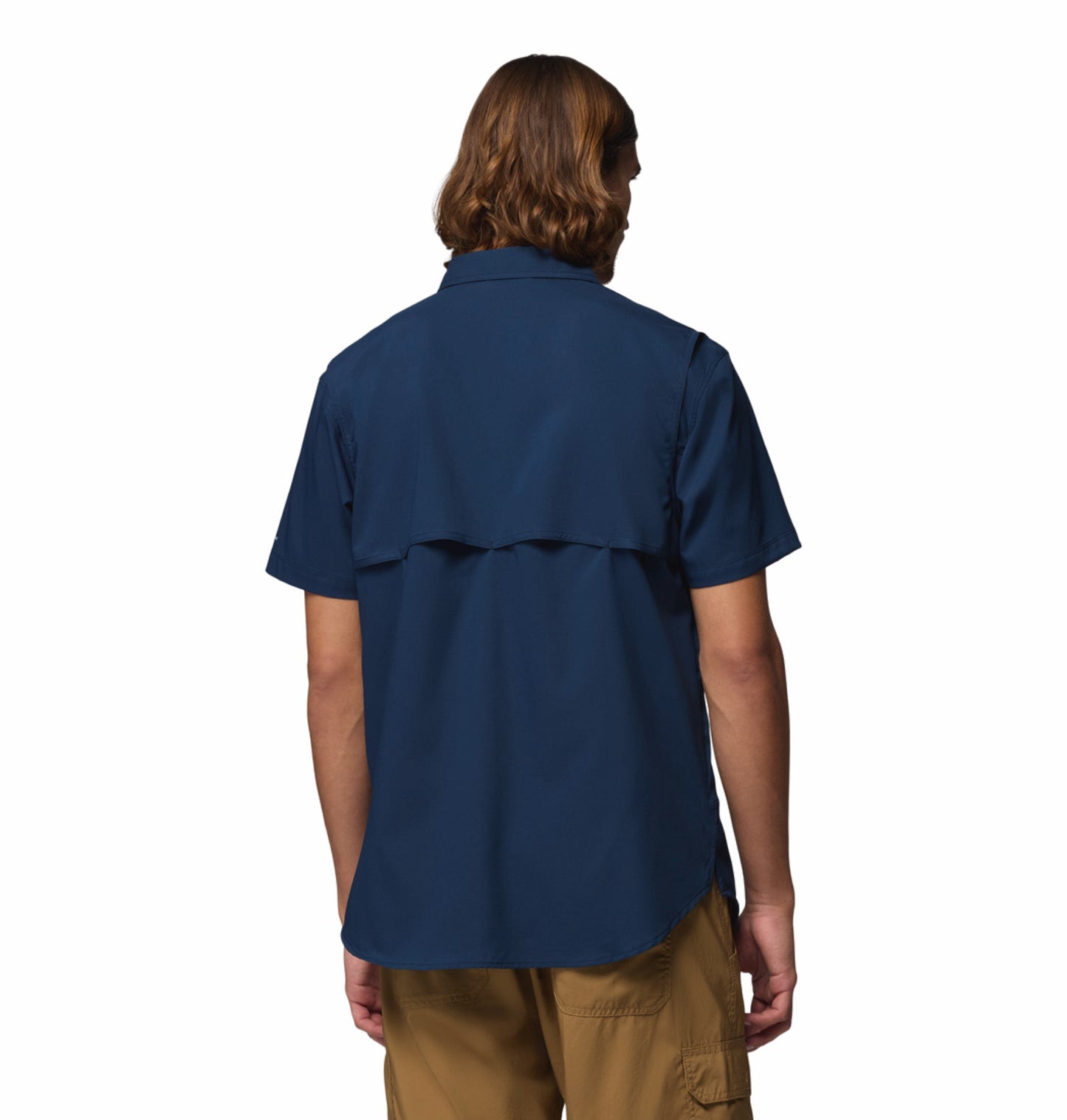 Columbia Men Navy Blue Omni-Shade Silver Ridge Utility II Short Sleeve Shirt