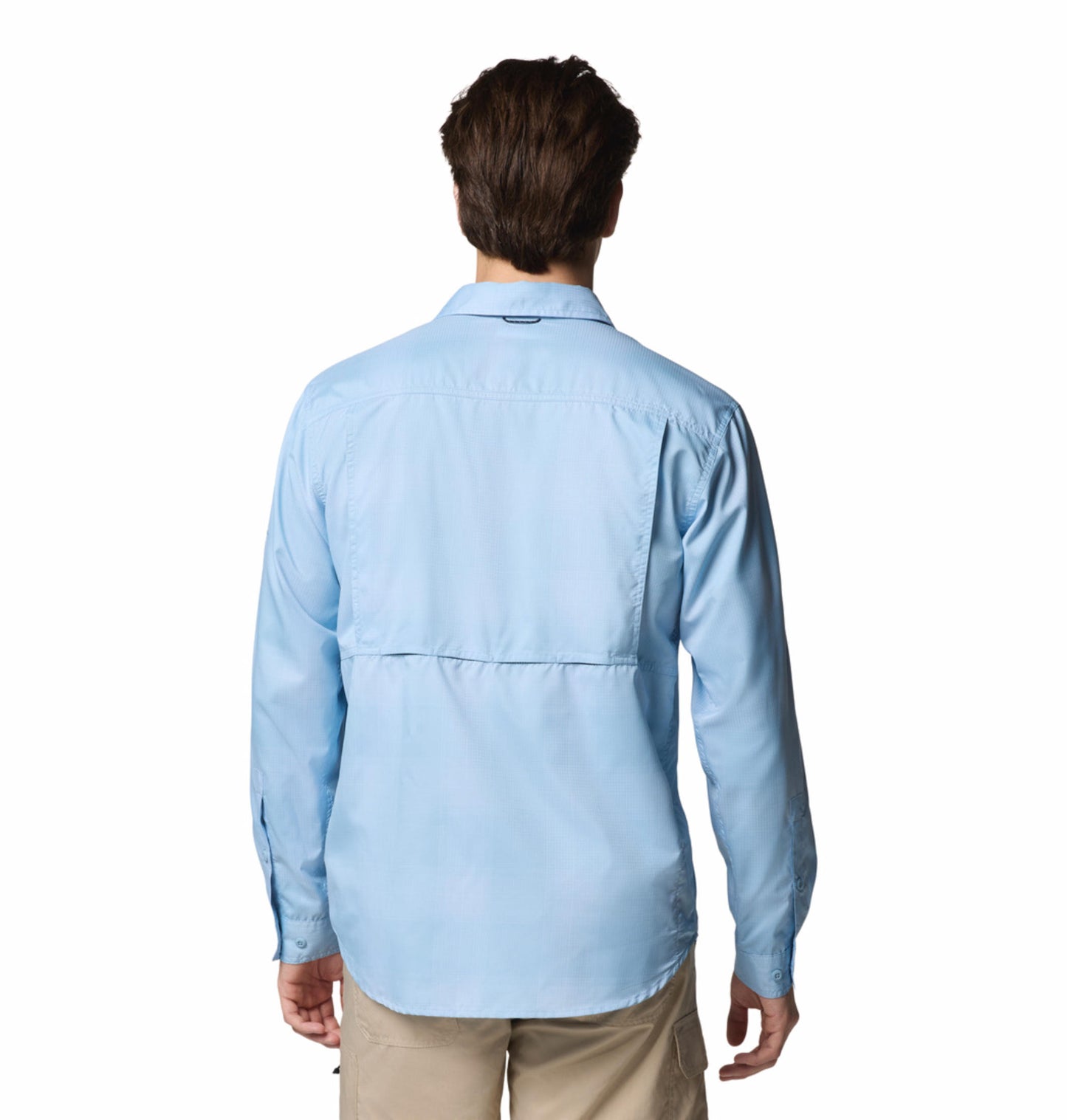Columbia Mens Blue Omni-Shade Broad Spectrum Silver Ridge Utility Lite Plaid Long Sleeve Shirt
