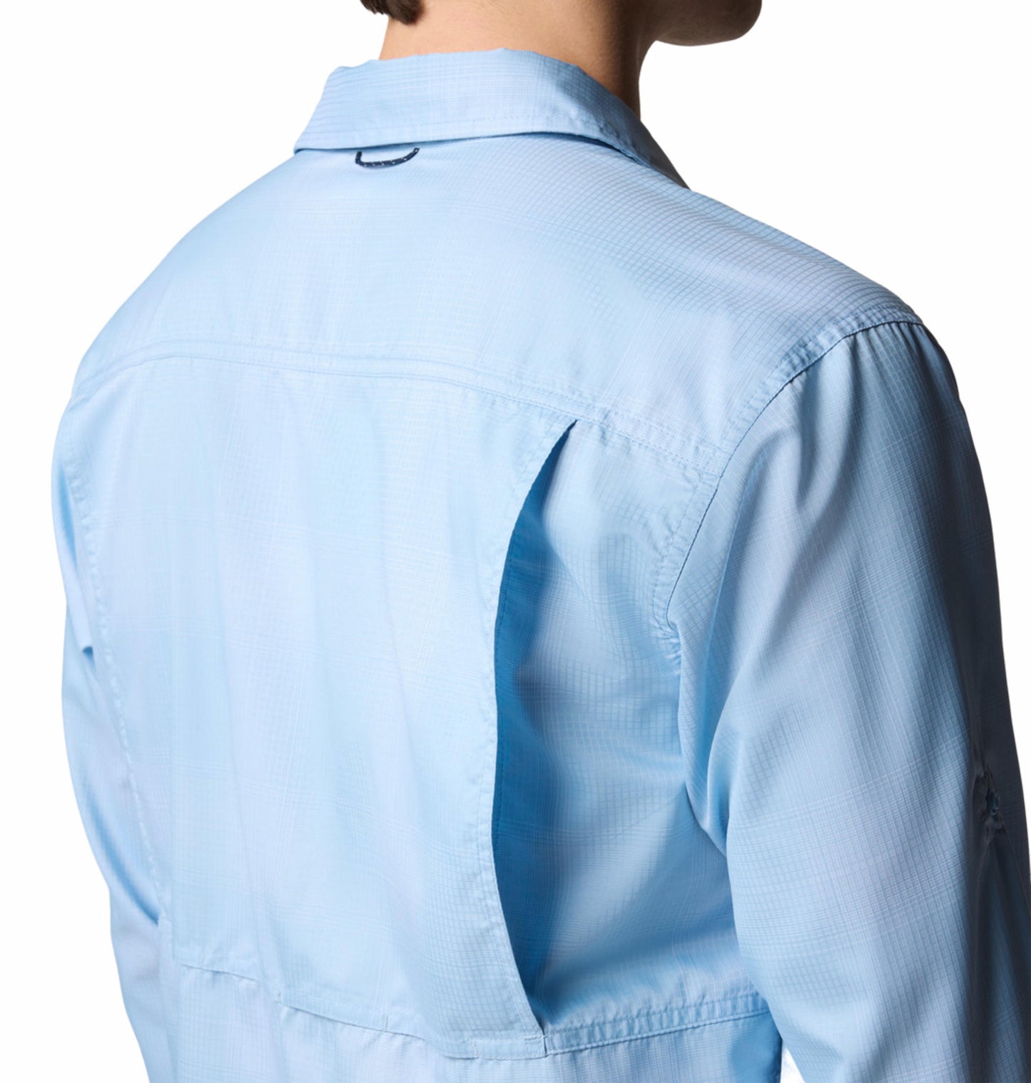 Columbia Mens Blue Omni-Shade Broad Spectrum Silver Ridge Utility Lite Plaid Long Sleeve Shirt