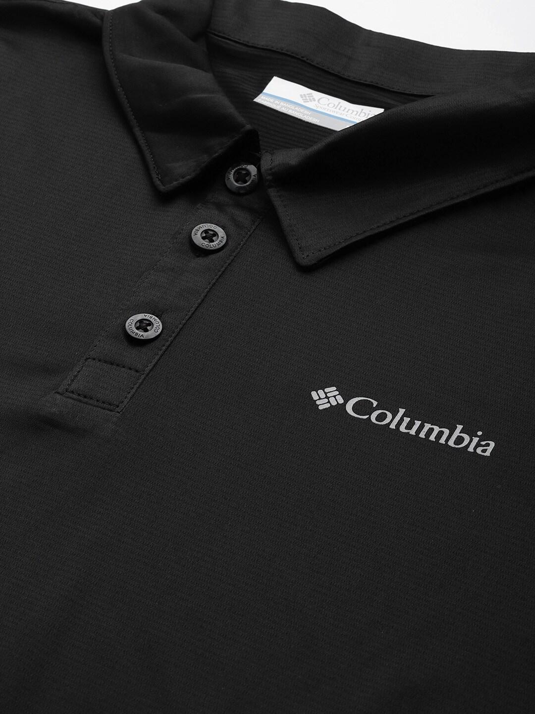 Columbia Men Black Columbia Hike Polo T-Shirt