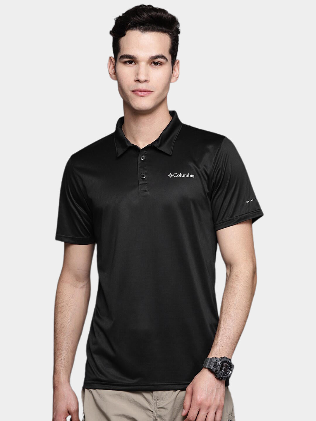 Columbia Men Black Columbia Hike Polo T-Shirt