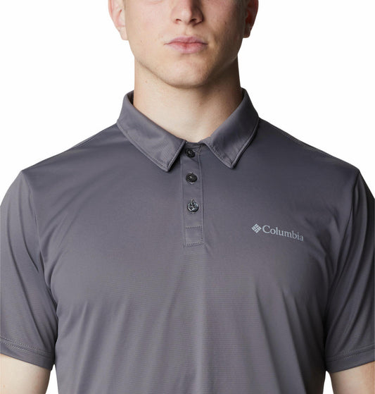 Columbia Men Grey Columbia Hike Polo T-Shirt