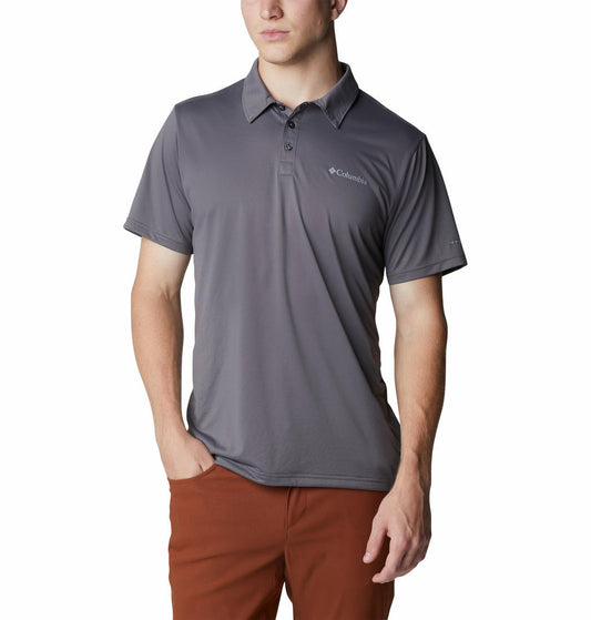 Columbia Men Grey Columbia Hike Polo T-Shirt