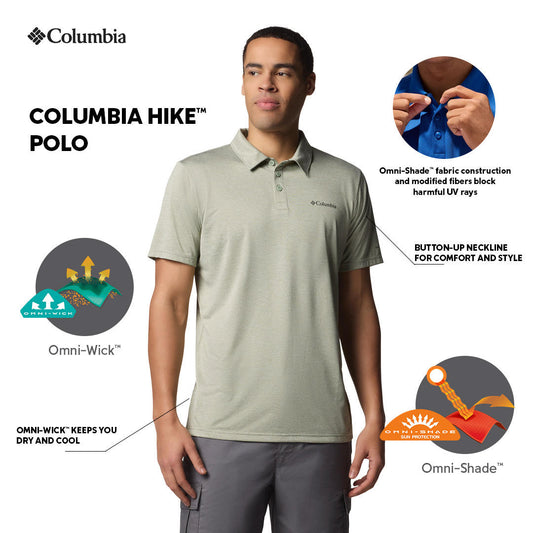 Columbia Mens Green Omni-Wick Hike Polo Tshirt