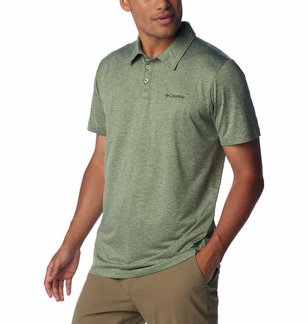 Columbia Mens Green Columbia Hike Polo