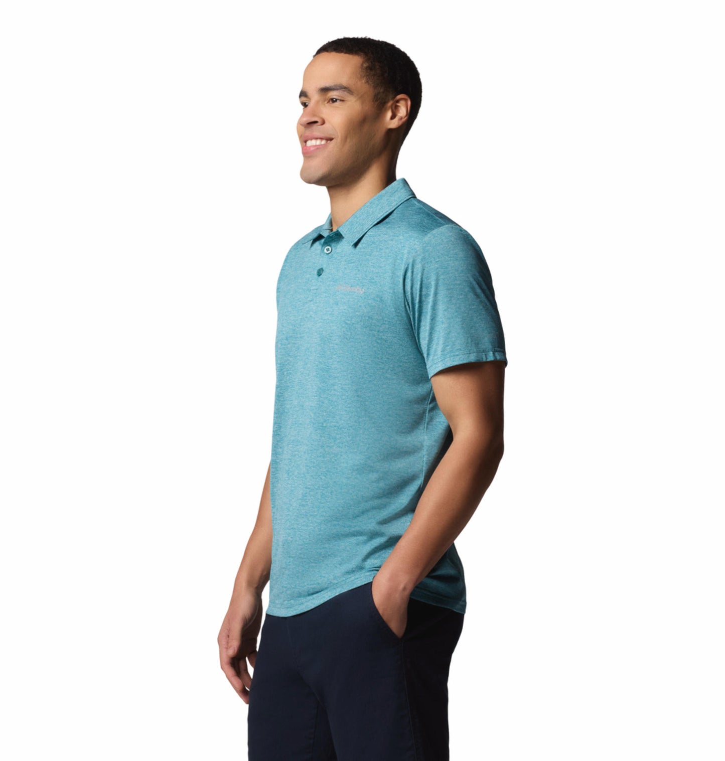 Columbia Mens Teal Omni-Wick Hike Polo Tshirt