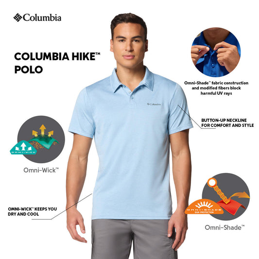 Columbia Mens Blue Omni-Wick Hike Polo Tshirt