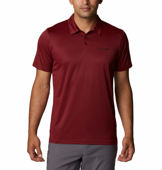 Columbia Men Red Columbia Hike Polo T-Shirt