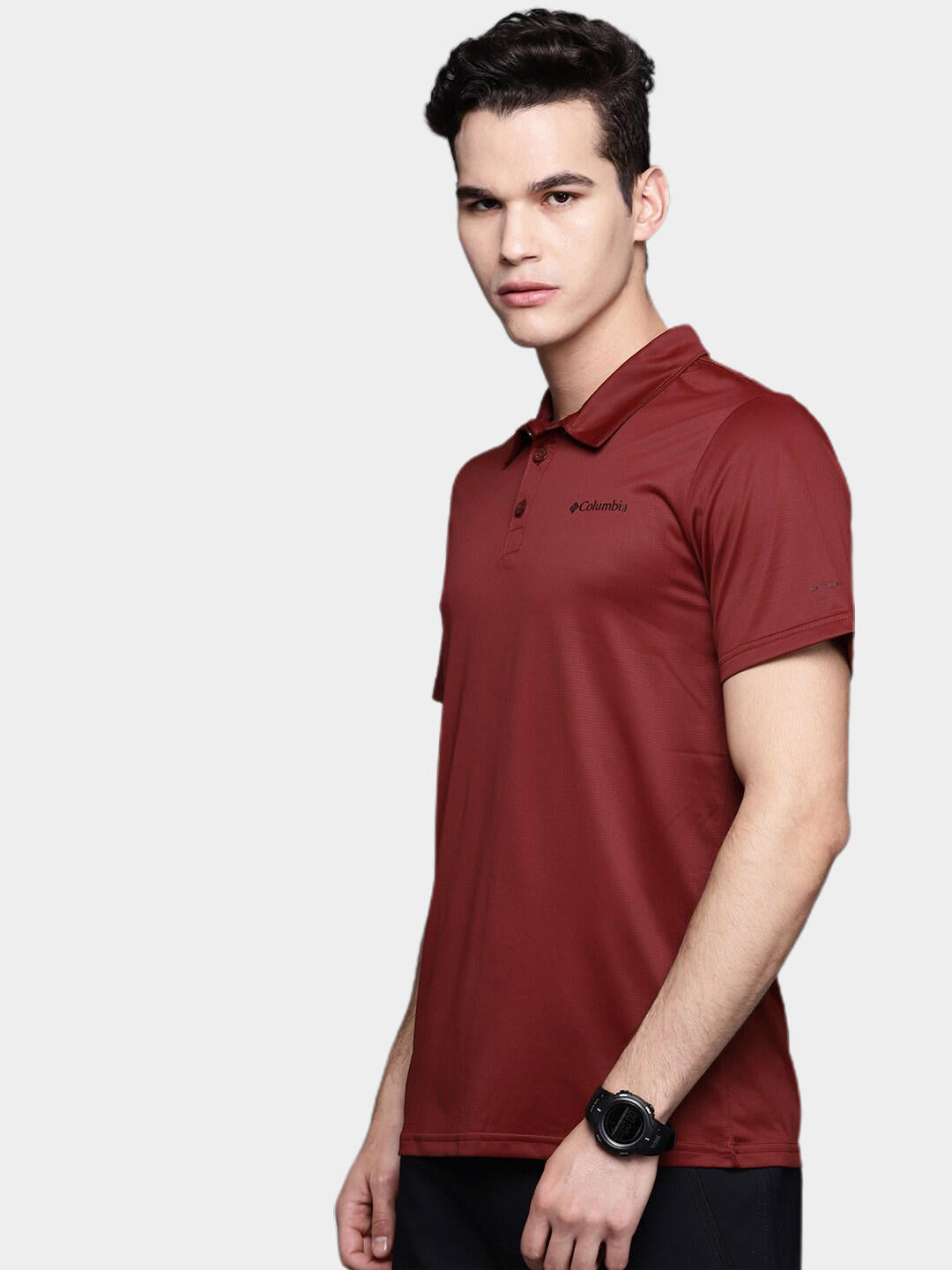 Columbia Men Red Columbia Hike Polo T-Shirt