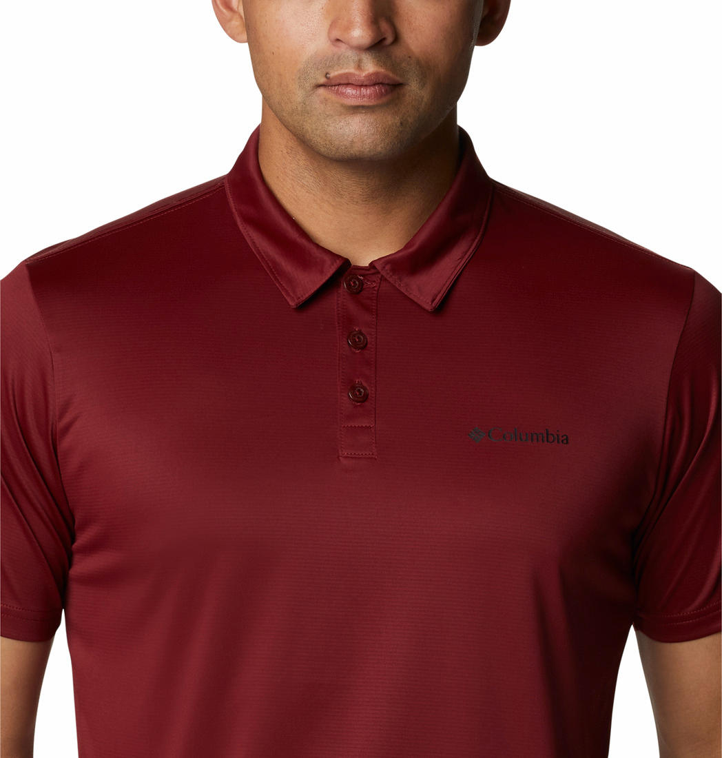 Columbia Men Red Columbia Hike Polo T-Shirt