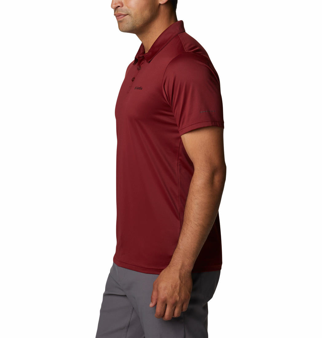 Columbia Men Red Columbia Hike Polo T-Shirt
