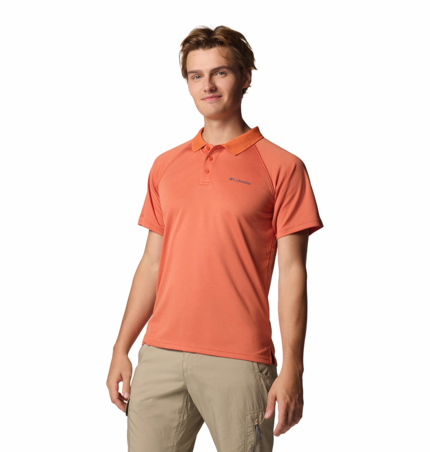 Columbia Mens Orange Omni-Shade Alpine Chill Pro Polo Tshirt