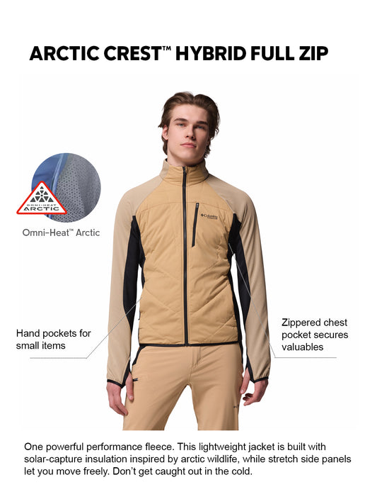 Columbia Men Brown Omni-Heat Arctic Hybrid Fleece Jacket