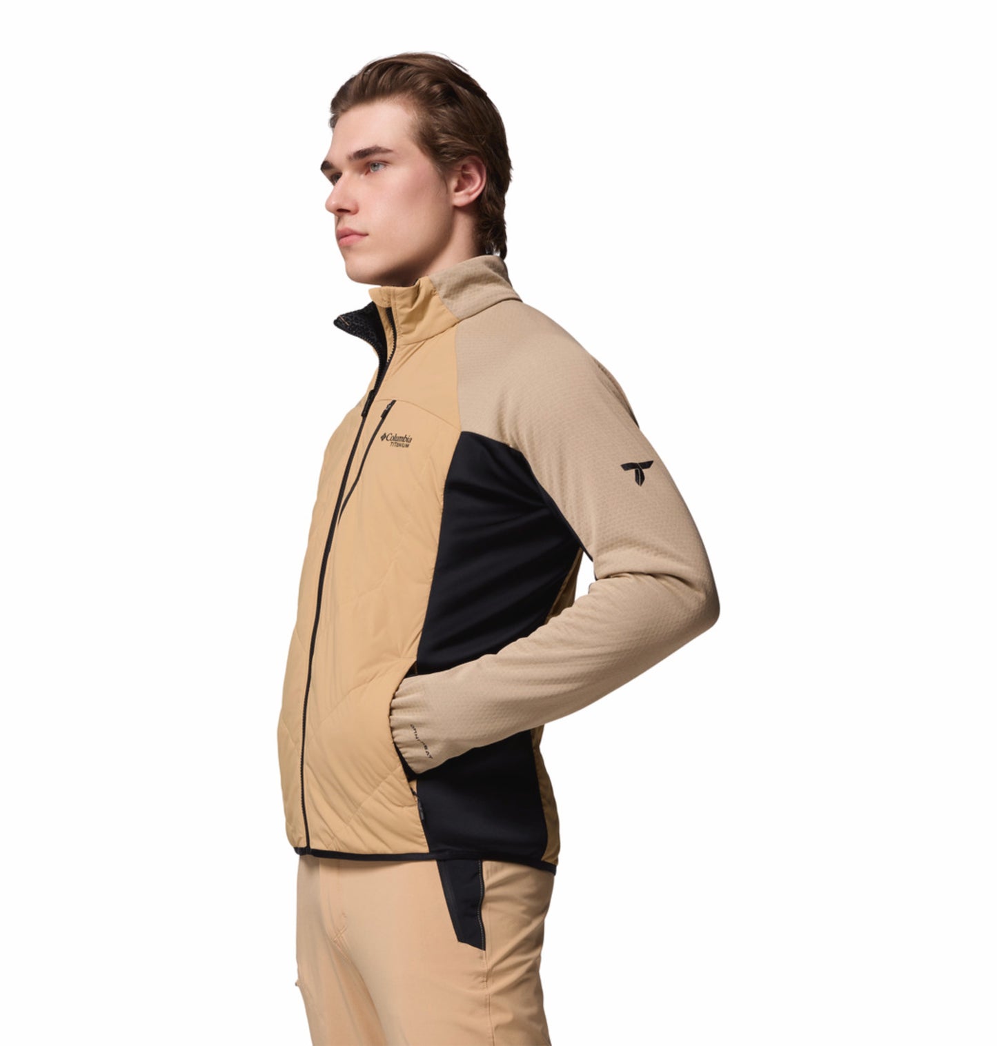 Columbia Men Brown Omni-Heat Arctic Hybrid Fleece Jacket