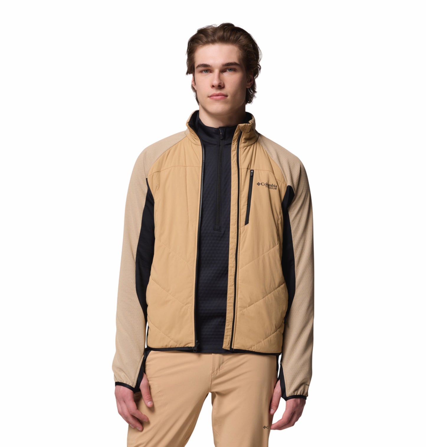 Columbia Men Brown Omni-Heat Arctic Hybrid Fleece Jacket