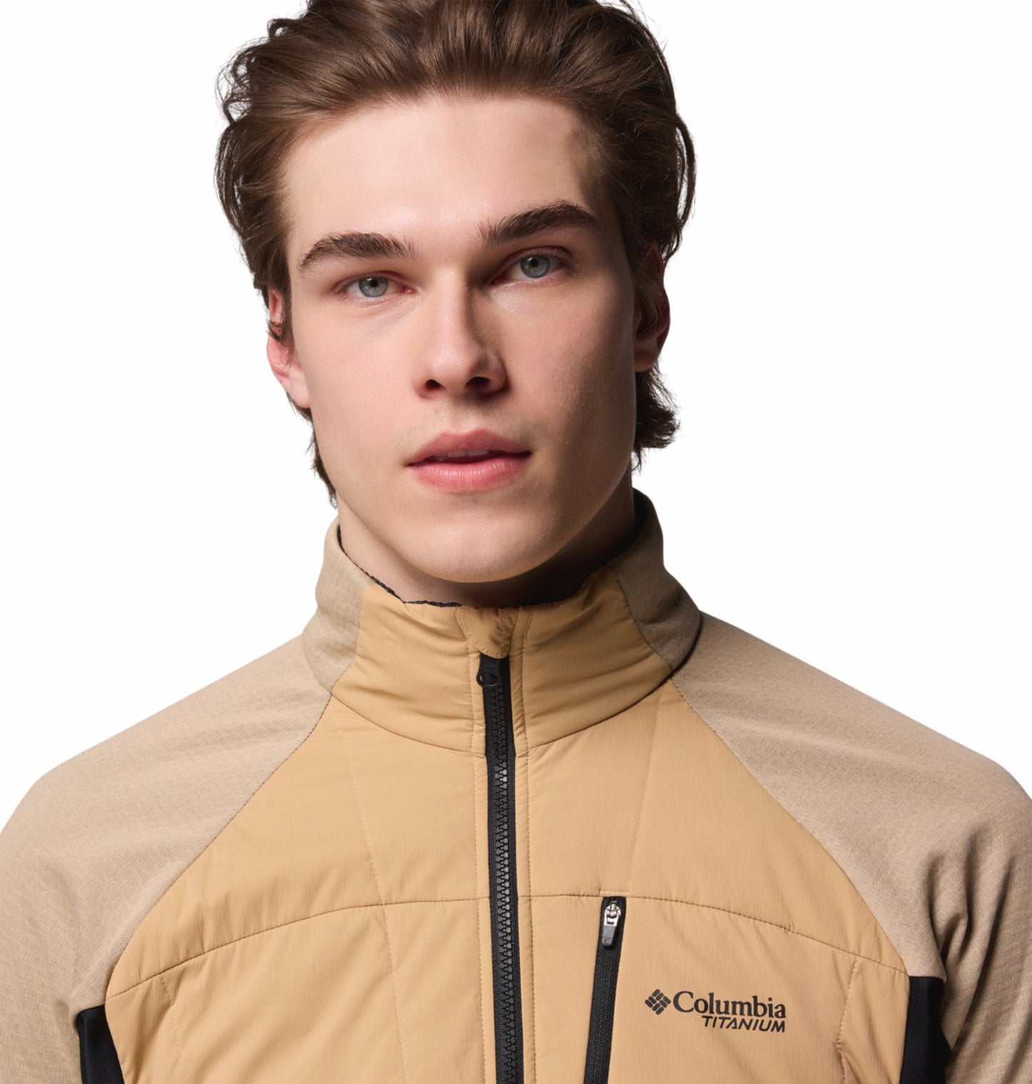 Columbia Men Brown Omni-Heat Arctic Hybrid Fleece Jacket