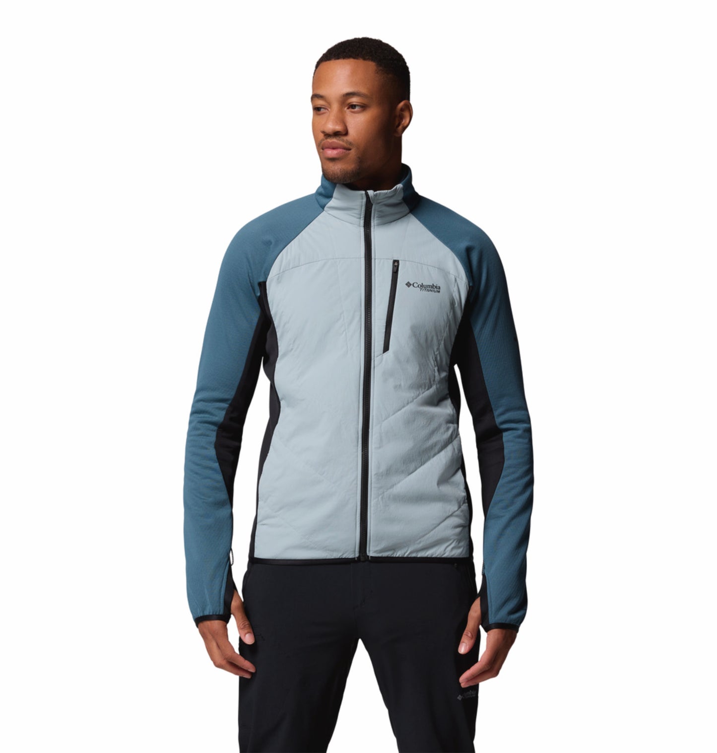 Columbia Men Blue Omni-Heat Arctic Hybrid Fleece Jacket