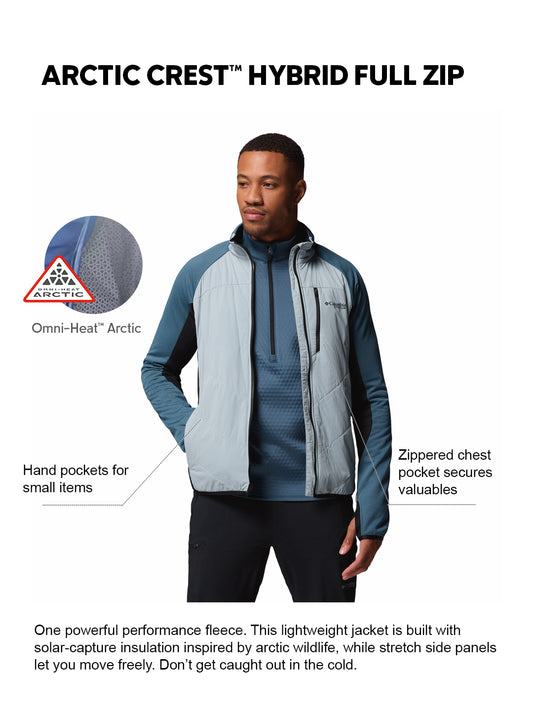 Columbia Men Blue Omni-Heat Arctic Hybrid Fleece Jacket