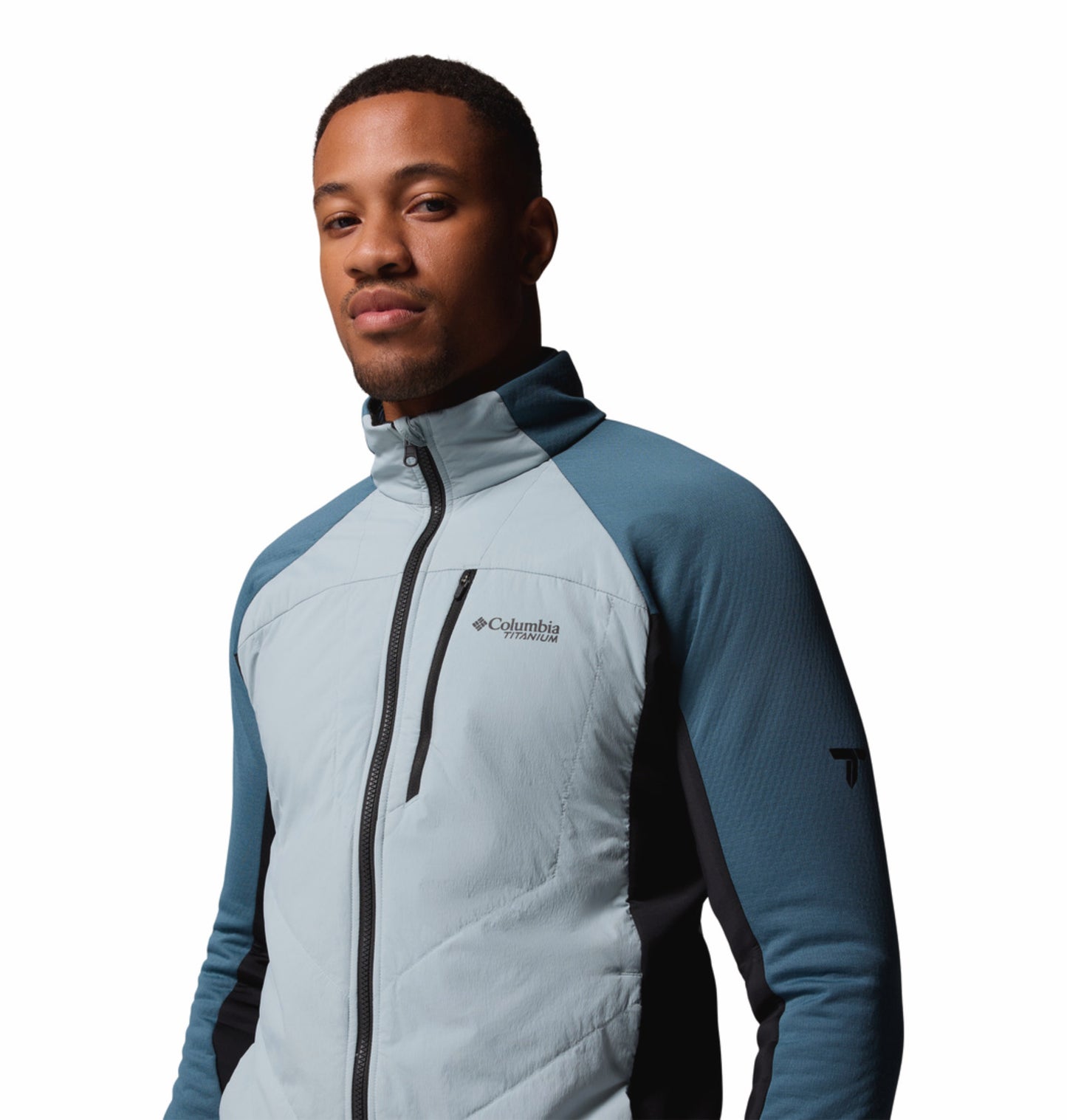 Columbia Men Blue Omni-Heat Arctic Hybrid Fleece Jacket