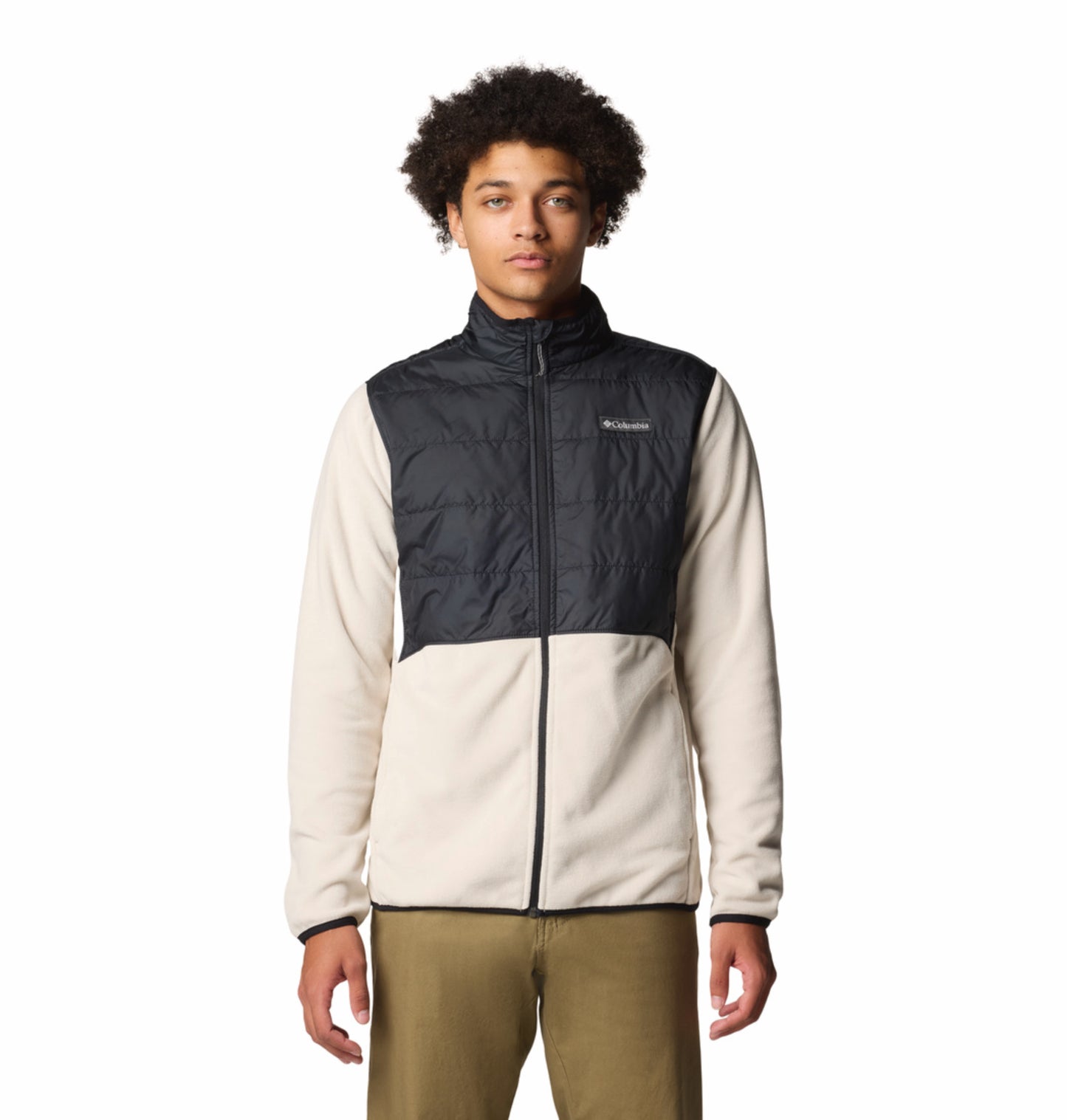 Columbia Men Beige Omni-Heat Reflective Basin Butte II Fleece Jacket