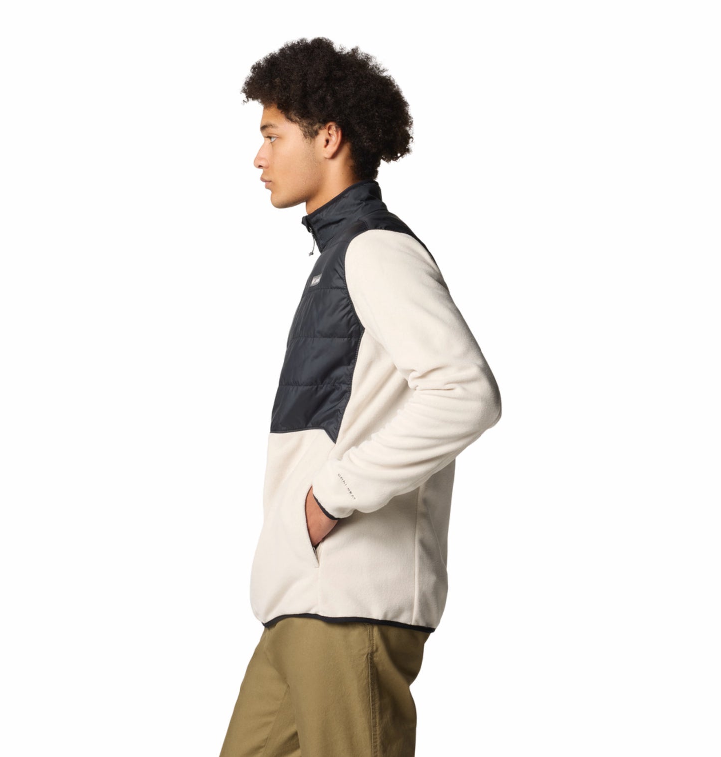 Columbia Men Beige Omni-Heat Reflective Basin Butte II Fleece Jacket