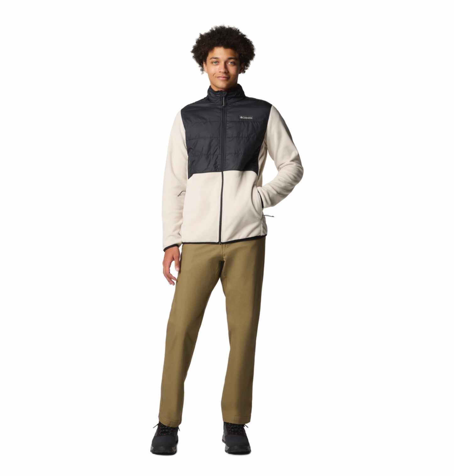 Columbia Men Beige Omni-Heat Reflective Basin Butte II Fleece Jacket
