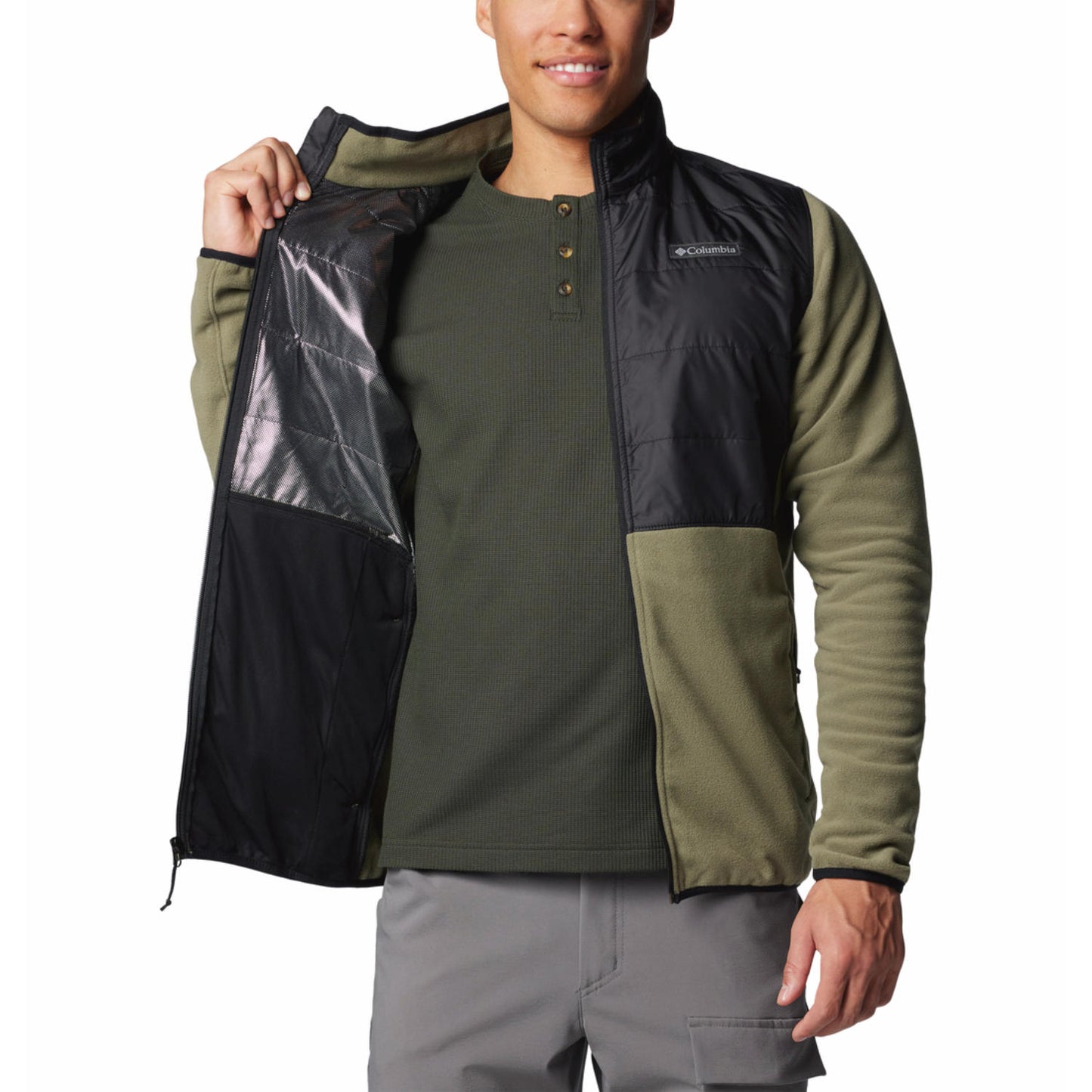 Columbia Mens Green Basin Butte Full Zip Fleece II Jacket